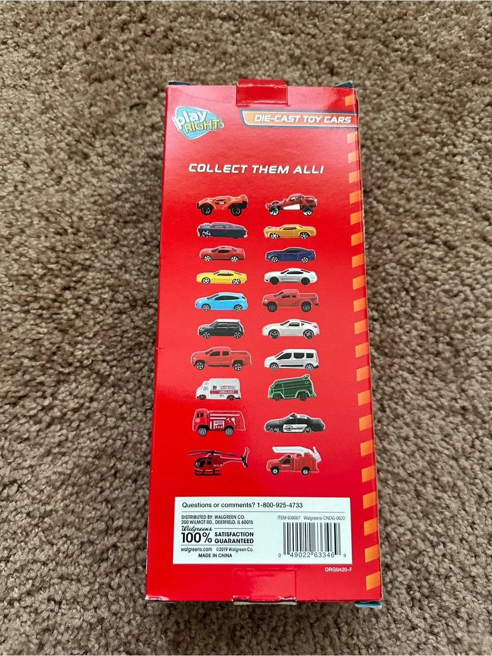 PlayRight 5-Pack Die-Cast Toy Cars - White, Red, Blue, Green, Black